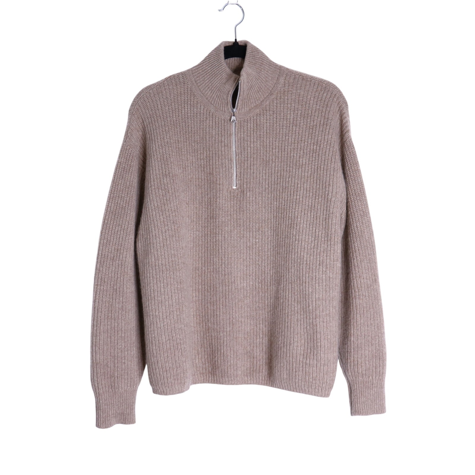 Jenni Kayne Stone 100% Cashmere Half Zip Pullover Sweater Undyed Women's M
